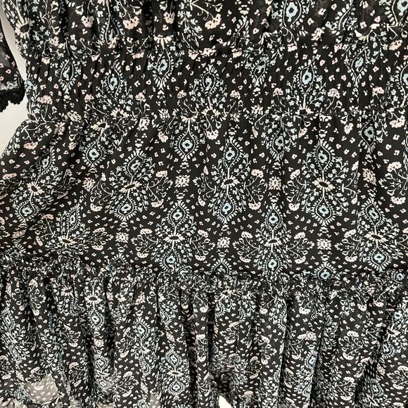 Misa Los Angeles Cerise Tiered Ruffle Mini Dress, Black Multi Sz XS - Picture 11 of 13